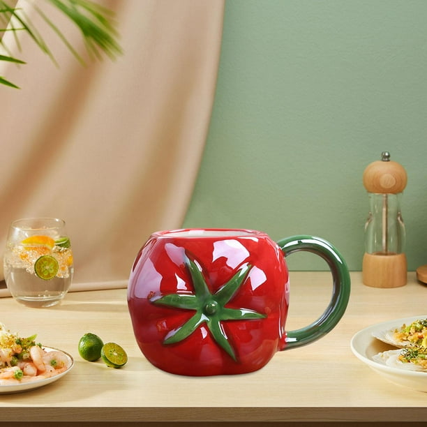 Forma de fruta Taza de café Taza de agua Taza de té Bebida Té Bebidas frías o calientes Taza de leche de café de cerámica adorable para uso diario perfecl Taza de café