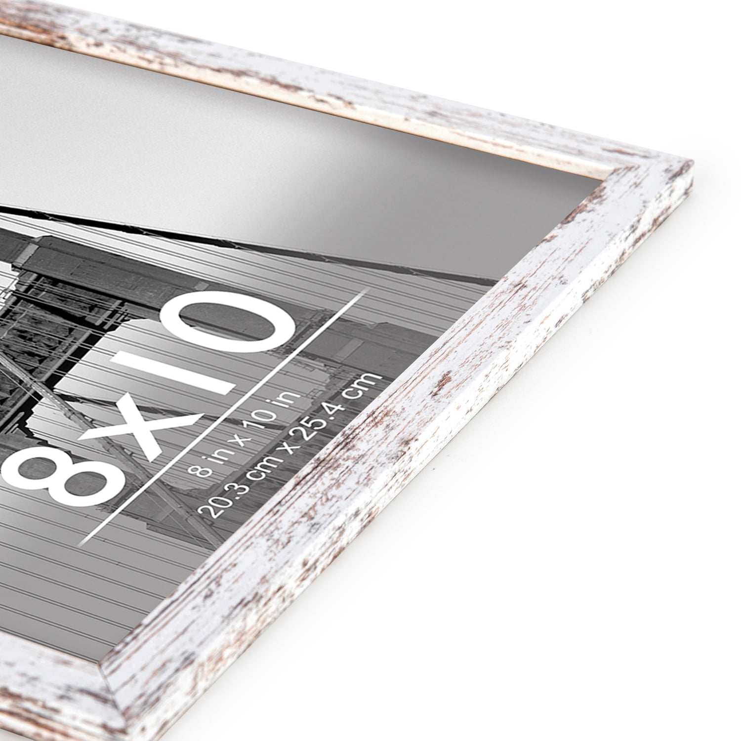 Meframe 10PACK Wooden Collage Picture Frame Set, Wall and Tabletop Display Photo Frames, Multiple Sizes Including 8x10, 5x7, 4x6, Frosted White