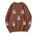 thumbnail image 6 of Godom Halloween Sweatshirts for Women Ghost Graphic Crewneck Long Sleeve Pullover Tops Loose Fit Soft Knit Ribbed Casual Fall Winter Outfits, 6 of 6