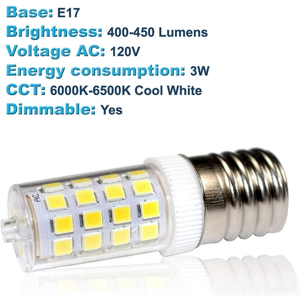 2 ampoules LED E14 / 150 lm pour hotte ou réfrigérateur - blanc du jour, LED SMD