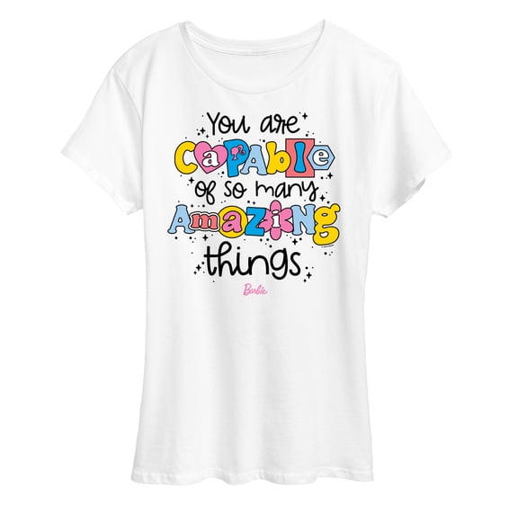 Barbie - You Are Capable Of So Many Amazing Things Barbie Women's Short Sleeve Graphic T-Shirt