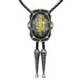 thumbnail image 3 of shiyou-Bolo Tie Silver Initial Letter A to Z In Western Cowboy Medal Style with Cowhide Rope Necktie, 3 of 4