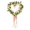 thumbnail image 2 of Corona de rosas artificiales de seda con forma de corazón, decoración para el hogar y la boda, 14 pulgadas Rosado, 2 of 9