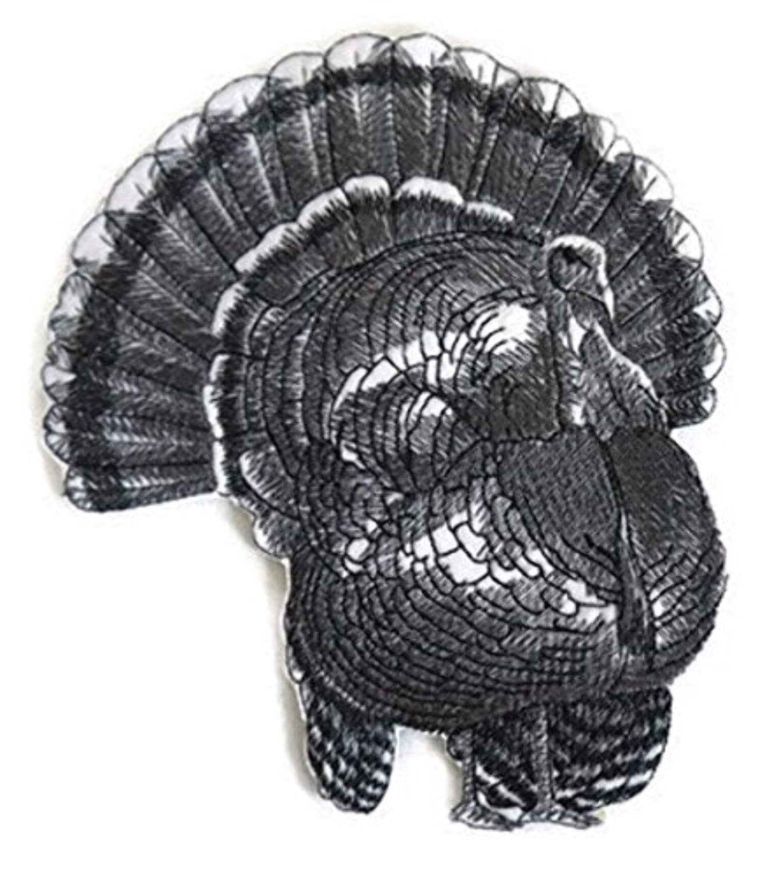 Custom And Unique Happy Thanksgiving[ Turkey Sketch]Embroidered Iron on/Sew patch [7.8x"7.16"]