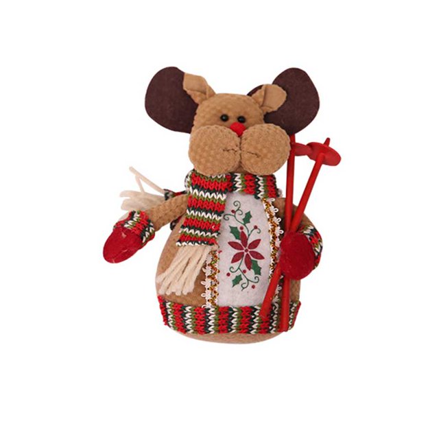 Kearding Muñeco de juguete de Papá Noel de pie, árbol de Navidad, Reno de Navidad, muñeco de nieve, decoración de , vaso, ventana de Kits de decoración para fiestas