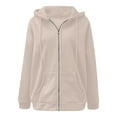 thumbnail image 4 of Ediodpoh Womens Casual Solid Long Sleeve Zipper Hooded Coat Pocket Sweatshirt Tops Solid Women's Hoodies Sweatshirts Rose Gold_002 XXXL, 4 of 4
