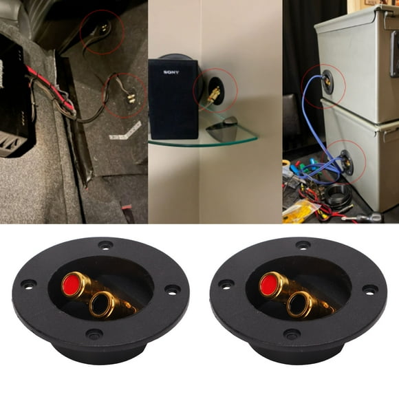 Subwoofer Box Terminal, OD 75mm ID 48mm 5Pcs Double Binding Posts Black 2 Way Speaker Box Easy Connection for Home Hotel Hall
