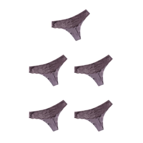 Qarigey Bragas de tiro bajo, tanga, bragas sin costuras, diseño de encaje, ropa de dormir transpirable atractiva para mujer, café calado M Type2 NO2