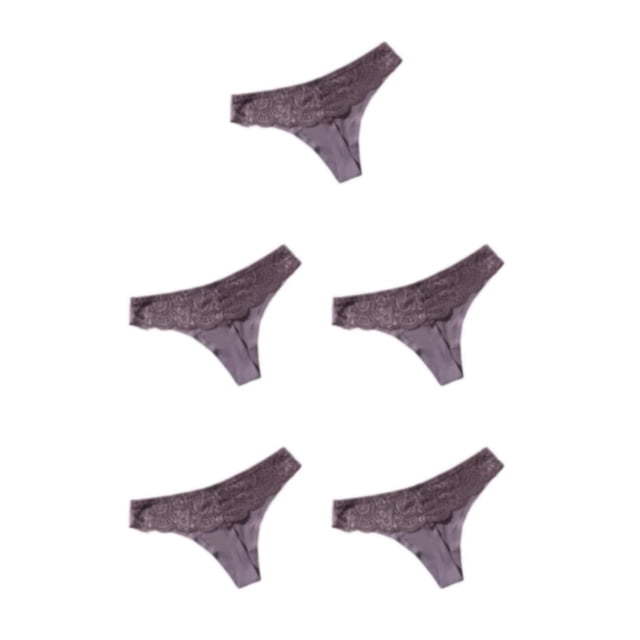 Qarigey Bragas de tiro bajo, tanga, bragas sin costuras, diseño de encaje, ropa de dormir transpirable atractiva para mujer, café calado M Type2 NO2