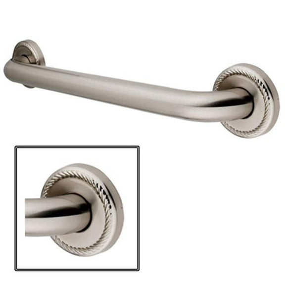 12 Inch Laurel Decor Grab Bar - Satin Nickel