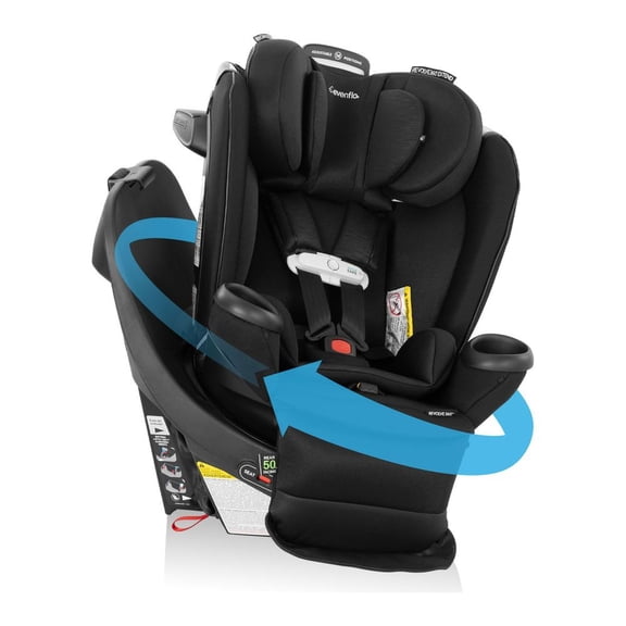 Evenflo Revolve360 Extend All-in-one Rotational Car Seat with SensorSafe (Weight 4-120 lbs - Height 17-57")