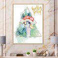 thumbnail image 1 of Designart Cute Christmas Llama In Santa Hat Children's Art Floating Frame Wall Art, 1 of 4