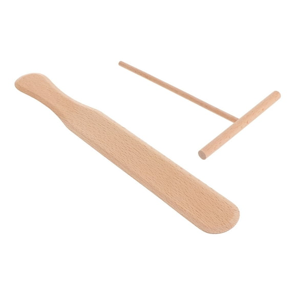Raindrops Natural Wooden Crepe Spreader Set 2 Pieces for Home Kitchen Cooking Comfortable and