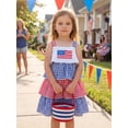 thumbnail image 5 of BemeyourBBs Toddler Baby Girl 4th of July Dress Little Baby Girl Patriot Independence Day Summer Dress Casual Red White Blue Plaid I Love USA Tiered Dress Beach Party Holiday Derss Clothes, 5 of 8