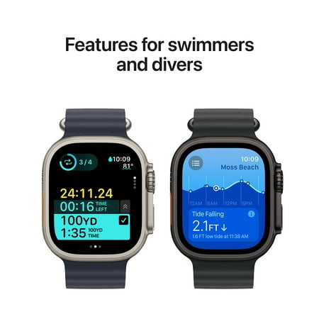 Apple Watch Ultra 2 (GPS+Cellular) 49mm Titanium Case with Blue Trail Loop - M/L - Natural