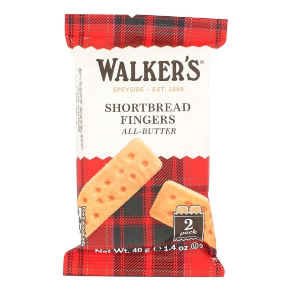 WALKERS - Traditional Pure Butter Shortbread Cookies - 1.4 Oz, Case of 24
