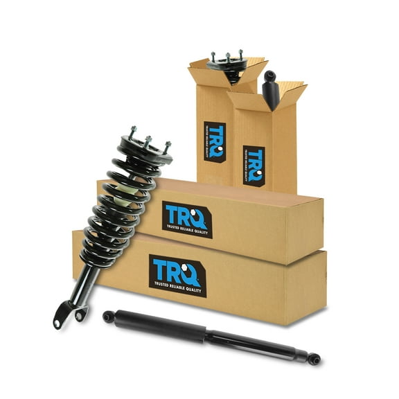 TRQ Front and Rear Complete Strut Assembly & Shock Absorber Kit Complete Strut & Coil Spring Assembly Fits Select 2005-2009 Dodge Dakota 2006-2009 Mitsubishi Raider