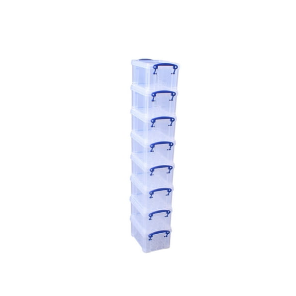 Really Useful Storage Box 0.7 Litre Clear (Pack of 8)