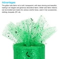 thumbnail image 3 of 6" Wide 50 Yards Sequin Tulle Ribbon Glitter Netting Fabric for Tutu Skirt Christmas Wedding Green, 3 of 5