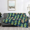 thumbnail image 2 of Honeii Colorful Pineapples print throw blanket, crafted from cozy cotton flannel, offers versatile home decor as a bedding suitable for all seasons.-80"x60", 2 of 6