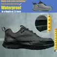 thumbnail image 3 of ulogu Waterproof Steel Toe Shoes for Men Lightweight Non-Slip Sneakers Puncture Proof Shoes (Men Size 10, Black), 3 of 9