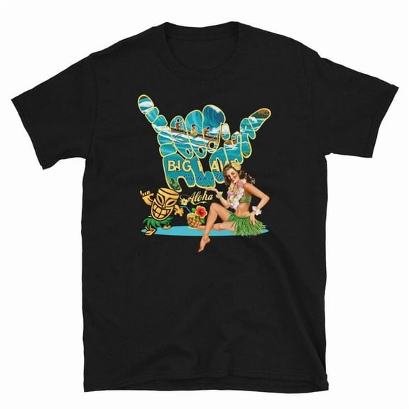 RARE Aloha HAWAII - Big Wave - Kona Beer Vintage Pin Up Tikki Size S-5XL