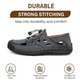 thumbnail image 3 of Mens Sandals Leather Casual Closed Toe Beach Fisherman Shoes Outdoor Summer Sports Breathable Walking Shoes Green 9 US, 3 of 7