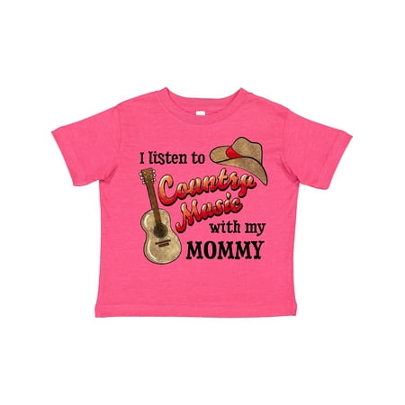

Inktastic I Listen to Country Music with My Mommy with Guitar and Hat Boys or Girls Toddler T-Shirt