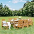 thumbnail image 6 of SUMMIT LIVING Acacia Wood Expandable Outdoor Dining Table, Patio Oil Finished Natural Wood Table with Umbrella Hole, Suitable for 6-8 Person, 6 of 8