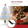 thumbnail image 4 of HOMCOM 3ft Tall Pre-Lit Douglas Fir Artificial Christmas Tree with Realistic Branches, 90 Multi-Color LED Lights, Fiber Optics, and 90 Tips, White, 4 of 9