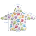 thumbnail image 7 of White Dog Paw Footprint Blanket Hoodies for Kids 6-13YR Oversize Wearable Blanket Hoodies for Boys Girls Teens, 7 of 7