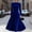 A352 Blue, variant on Women's Vintage Velvet Midi A-Line Dress Crew Neck Puff Long Sleeve High Waist Pleated Swing Flare Evening Cocktail Party Formal Elegant Modest Dress
