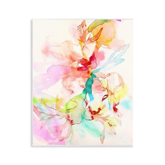 Stupell Industries Abstract Watercolor Island Flowers Abstract Painting Unframed Art Print Wall Art, 11 x 14