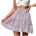 thumbnail image 2 of Xunlbb Up to 50% off Plaid Pleated Skirts for Women, Women's Fashion Casual Summer Printed Mid-Calf Skirt Gift for Women, Size S-3XL, 2 of 6
