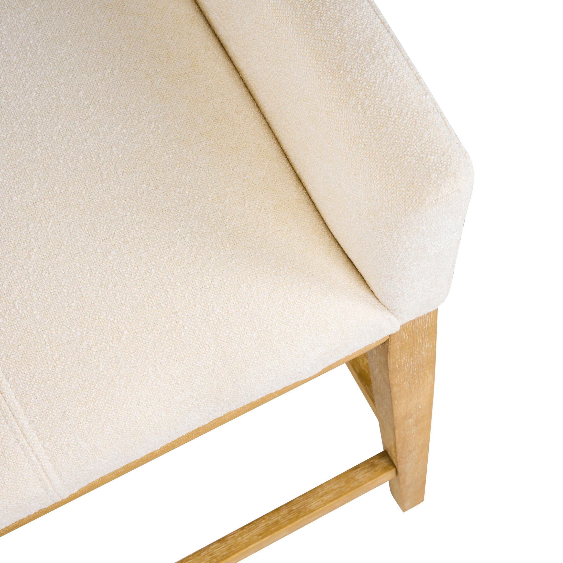 Christopher Knight Home Modern Upholstered Wood Counter Stools with Armrests, Natural+Beige, Set of 4