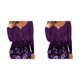 thumbnail image 4 of Minnieouse Camisa de mujer Poliéster Cuello en V Estampado de flores Transpirable Lavable Blusa de manga larga Interior Exterior Compras Camisas Type16 NO16, 4 of 6
