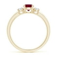 thumbnail image 2 of ANGARA Natural Classic Ruby and Diamond Three Stone Engagement Ring in 14K Yellow Gold for Women (Size-5mm) | July Birthstone Jewelry for Her, 2 of 11