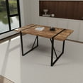 thumbnail image 5 of Industrial Farmhouse Dining Table Set with 4 Ergonomic High-Back PU Chairs, Rectangular MDF Tabletop & Black Metal Legs, Modern Kitchen Dining Furniture, Quick Assembly, 5 of 9