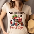 thumbnail image 4 of Sleighin’ It Farm Style Shirt | Red Tractor Country Christmas Tee, Light Pink, Size 3XL, 4 of 6