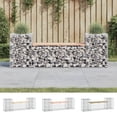 thumbnail image 2 of vidaXL Patio Bench Outdoor Park Bench Seating Gabion Design Solid Wood Pine, 2 of 16
