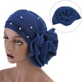 thumbnail image 4 of Zhaomeidaxi Women Turban Flower African Pattern Headwrap Sleep Beanie Pre-Tied Bonnet Elastic Knot Cap, 4 of 8