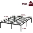 thumbnail image 3 of Historyli Marco de cama de tamaño completo: plataforma de metal resistente, soporte de listones de acero resistente, fácil de ensamblar, silencioso, con espacio de almacenamiento, no necesita somier., 3 of 7