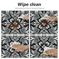thumbnail image 4 of Nawypu Clover Elegant Floral Flower Lucky Four-Leaf Clover Teal Grey White Table Cover White, 4 of 7