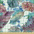 thumbnail image 2 of Ambesonne Feathers Fabric by the Yard Upholstery, Print of Modern Boho Motif, 3 Yards, Seafoam Pale Purple Blue, 2 of 5