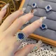 thumbnail image 5 of Anillo de mujer delicado con diseño de corte medieval elegante y vintage de Y&Y con un avanzado sentido del corindón azul irregular con microincrustaciones, 5 of 5