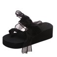 thumbnail image 2 of Sandalias Mujer Tacón inclinado Punta abierta Zapatillas con nudo de lazo Cómodos zapatos de playa Chanclas Wmkox8yii  hj789, 2 of 8