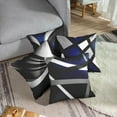 thumbnail image 2 of Set of 4 Dark Blue Throw Pillow Covers Modern Abstract Black Grey Stripes Gray White Acrylic Bold Decorative Pillow Cases Home Decor Square 18x18 Inches Pillowcases, 2 of 6