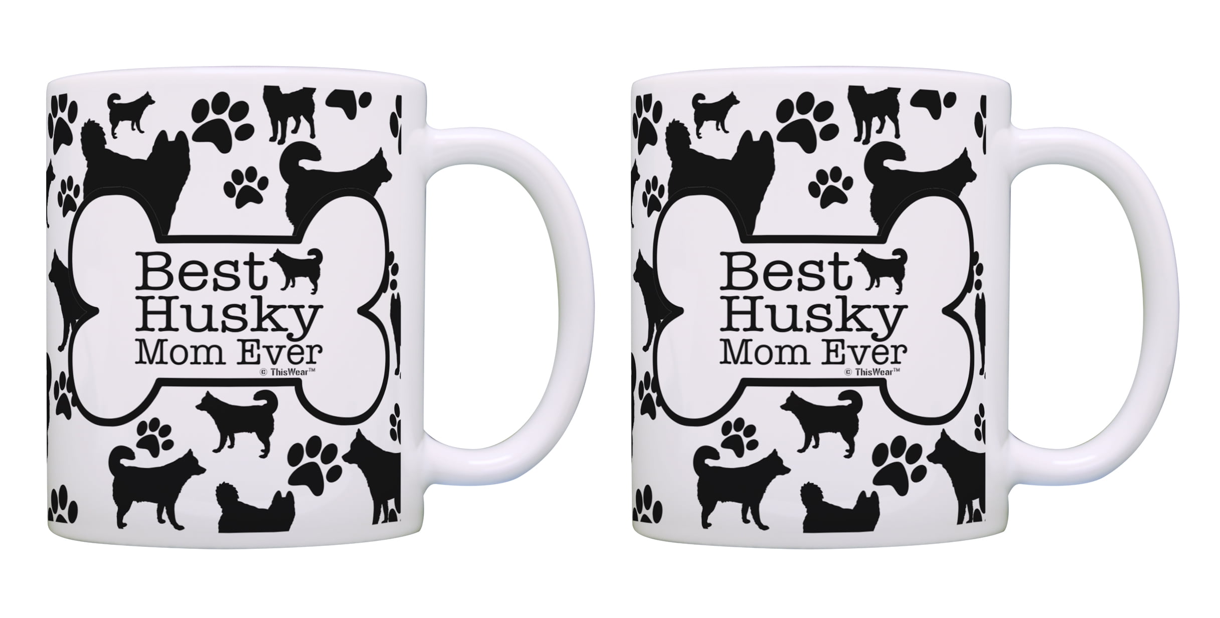 ThisWear Best Dog Mom Gifts Best Husky Mom Ever Paw Print Gift Set 11