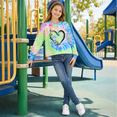 thumbnail image 4 of Lanbubble Girls Long Sleeve T Shirt Casual Graphic Tie Dye Top 7-12Y, 4 of 12