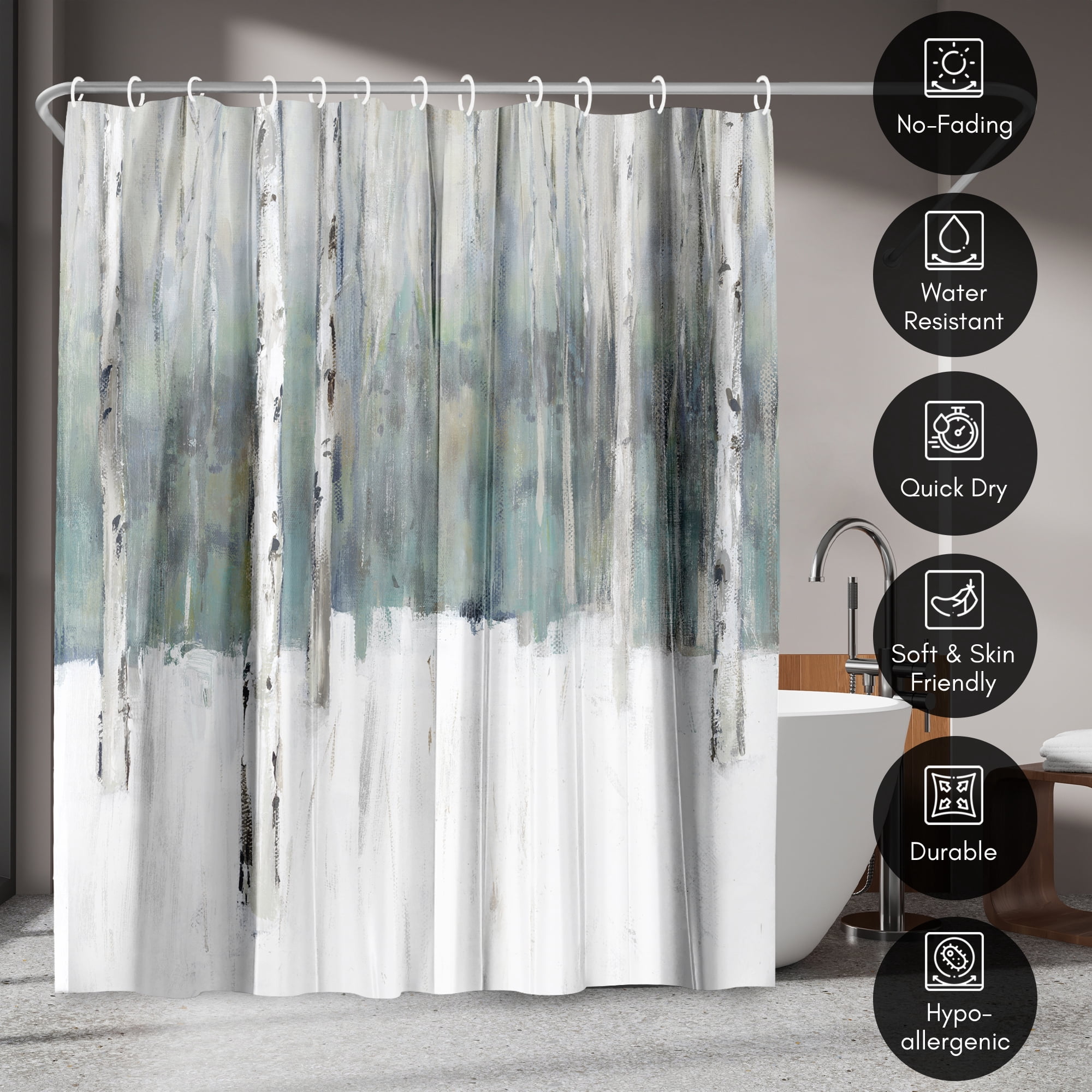 Americanflat 71" x 74" Shower Curtain, Winters Trail II by PI Creative Art
